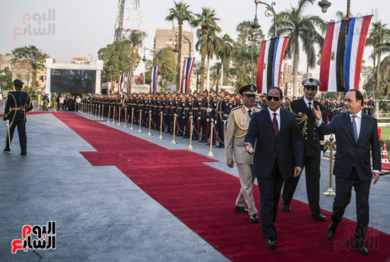 السيسى هولاند زيارة هولاند لمصر (8) رئيس فرنسا فرانسوا هولاند