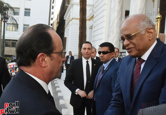 الرئيس الفرنسى يزور مقر مجلس النواب وعلى عبد العال فى استقباله (4)