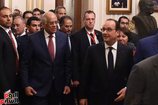 الرئيس الفرنسى يزور مقر مجلس النواب وعلى عبد العال فى استقباله (18)