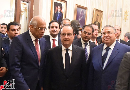 الرئيس الفرنسى يزور مقر مجلس النواب وعلى عبد العال فى استقباله (19)