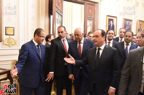الرئيس الفرنسى يزور مقر مجلس النواب وعلى عبد العال فى استقباله (20)