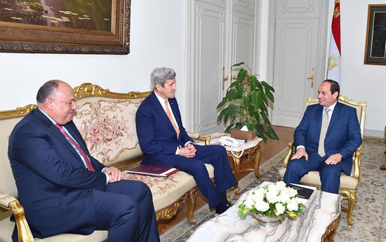 جون كيرى للسيسى أمريكا ملتزمة بدعم استقرار مصر وتعزيز العلاقات معها