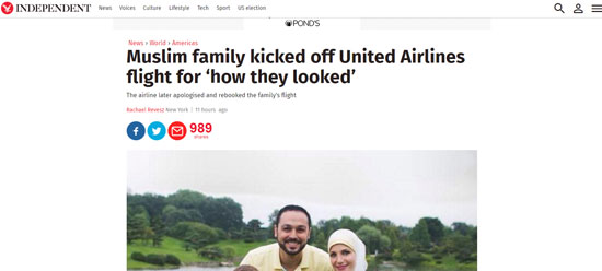 طرد عائله مسلمه من طائره امريكيه