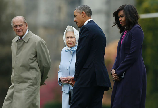 الملكه اليزابيث تستقبل الرئيس الأمريكى -  اليزابيث  - اوباما (2)