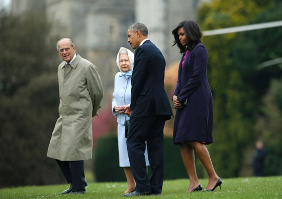 الملكه اليزابيث تستقبل الرئيس الأمريكى -  اليزابيث  - اوباما (4)