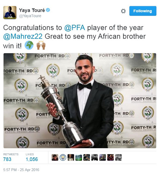 يايا توريه من الرائع أن يكون أخى محرز الإفريقى أفضل لاعب فى البريميرليج