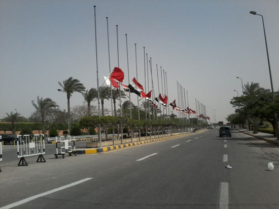 المطار يتزين بأعلام مصر والبحرين (1)