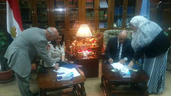 توقيع برتوكول تعاون بين جامعة الأزهر ومحافظة الجيزة‎ (1)