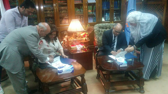 توقيع برتوكول تعاون بين جامعة الأزهر ومحافظة الجيزة‎ (2)