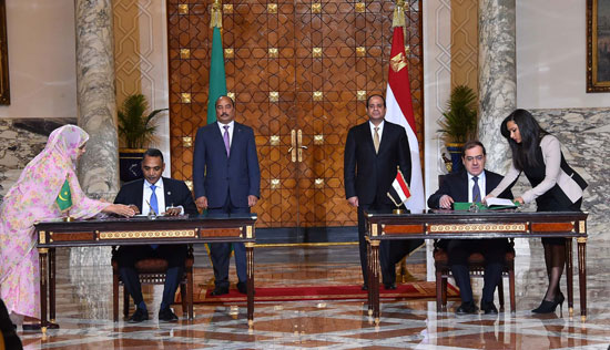 الرئيس السيسى رئيس موريتانيا قلادة النيل (6)