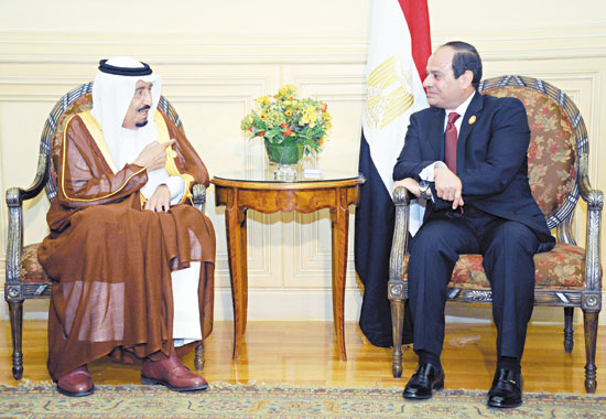 الرئيس عبدالفتاح السيسى والملك سلمان أثناء الزيارة السابقة