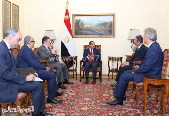 الرئيس يلتقى قيادات حزب الوفد -اليوم السابع -5 -2015