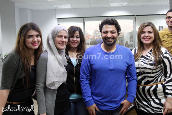 حميد مع الزملاء من قسم السوشيال ميديا -اليوم السابع -5 -2015