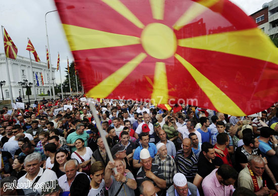 شارك نحو 20,000 مواطن مقدونى فى التظاهرة  -اليوم السابع -5 -2015