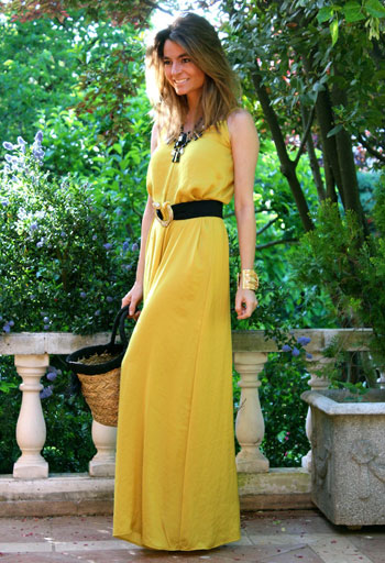 	فستان صيفى أنيق من اللون الأصفر  -اليوم السابع -5 -2015