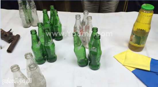	الزجاجات المستخدمة فى تعبئة المواد الحارقة -اليوم السابع -5 -2015