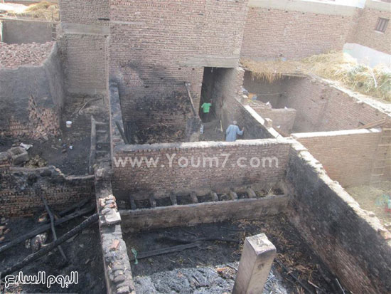  آثار الحريق فى منازل الأقصر -اليوم السابع -5 -2015