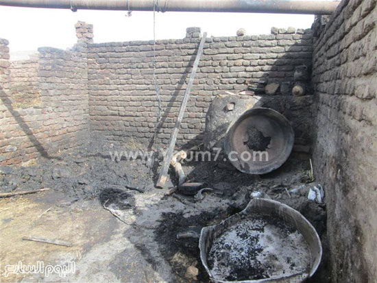حريق أحد المنازل فى قرية الرياينة بالأقصر -اليوم السابع -5 -2015