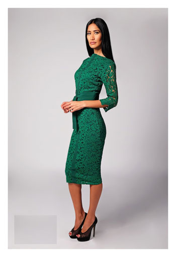فستان أنيق من اللون الأخضر الزاهى  -اليوم السابع -5 -2015