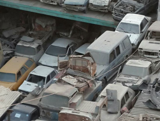 تكدس السيارات والخردة فى شبرا -اليوم السابع -5 -2015