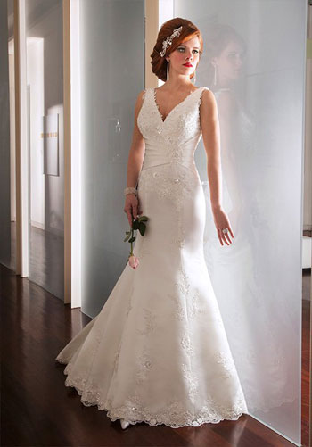 اللون الأبيض يسود من جديد فى فساتين زفاف 2015 -اليوم السابع -5 -2015