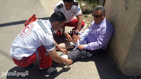 الدكتور عبد الناصر النجار عقب إصابته على يد قوات الاحتلال -اليوم السابع -5 -2015