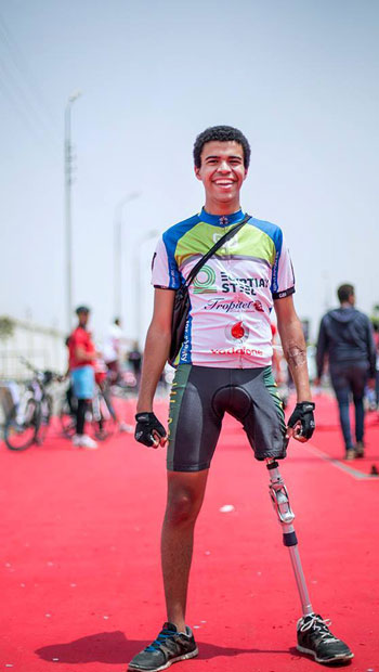  ياسين أثناء المشاركة فى إحدى جوالات الدراجات -اليوم السابع -5 -2015