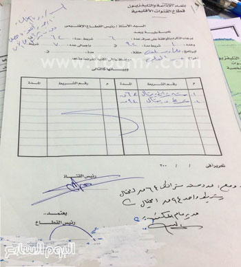 	مستند يؤكد موافقة رئيس القطاع ثم تراجعه عن موافقته وكشط الإمضاء بالكوريكتور -اليوم السابع -5 -2015