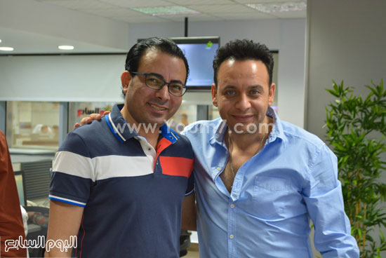 مصطفى قمر مع دندراوى الهوارى رئيس التحرير التنفيذى  -اليوم السابع -5 -2015