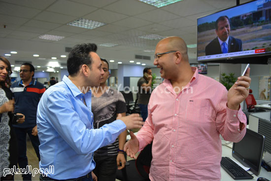 مصطفى قمر مع جمال صلاح المدير الإدارى  -اليوم السابع -5 -2015