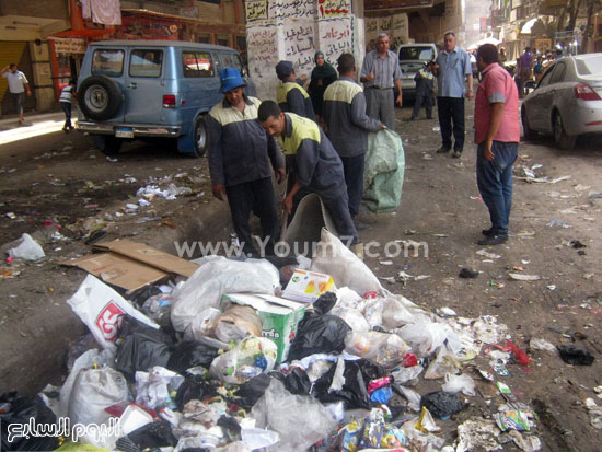 رفع أطنان من القمامة من شوارع صفط اللبن  -اليوم السابع -5 -2015