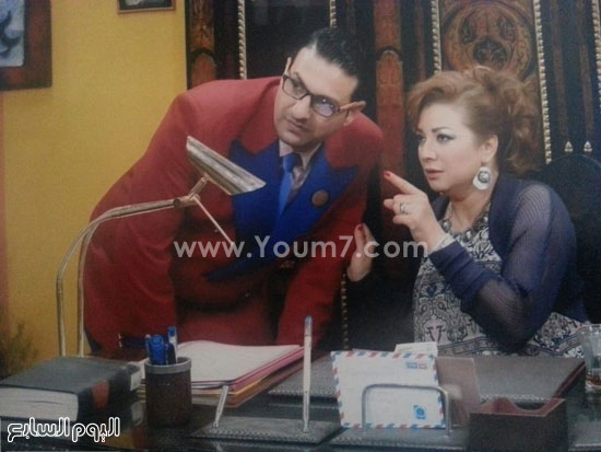 حمادة بركات وانتصار فى أحد مشاهد الست كوم -اليوم السابع -5 -2015