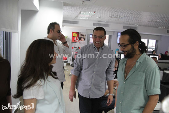 رئيس التحرير خالد صلاح مع دنيا سمير غانم -اليوم السابع -5 -2015