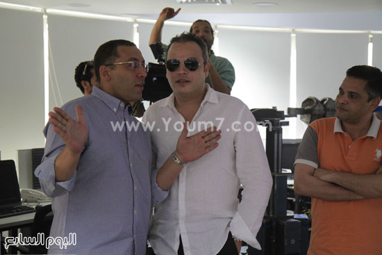 رئيس التحرير خالد صلاح والفنان تامر عبد المنعم -اليوم السابع -5 -2015
