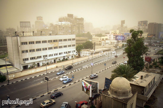 	سوء الرؤية بشوارع القاهرة نتيجة التربة العالقة بالهواء  -اليوم السابع -5 -2015