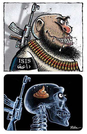 	كاريكاتير ساخر لداعش -اليوم السابع -5 -2015
