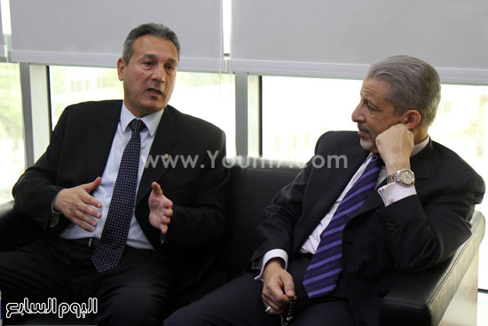 	السفير السعودى أحمد قطان مع رئيس بنك مصر محمد الأتربى  -اليوم السابع -5 -2015