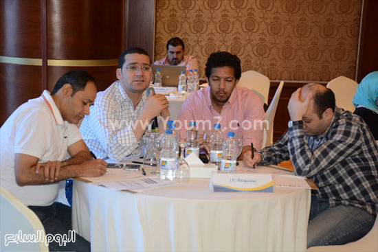 المشاركون فى الورشة محمود التميمى ويوسف شعبان  -اليوم السابع -5 -2015