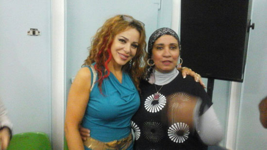 سوزان نجم الدين مع ألفت كامل رئيس الشبكة الإذاعية -اليوم السابع -5 -2015