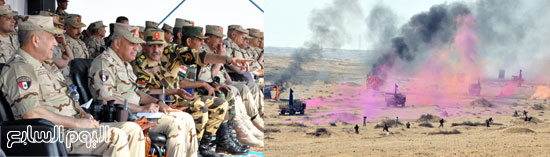  القائد العام للقوات المسلحة يشهد بيانًا عمليًا للقوات الخاصة وعناصر الاستطلاع -اليوم السابع -5 -2015