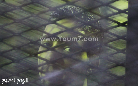 	لحظة ترقب من أحد المتهمين داخل قفص الاتهام -اليوم السابع -5 -2015