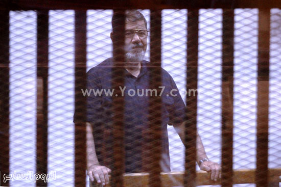 	محمد مرسى أثناء متابعة سير القضية -اليوم السابع -5 -2015