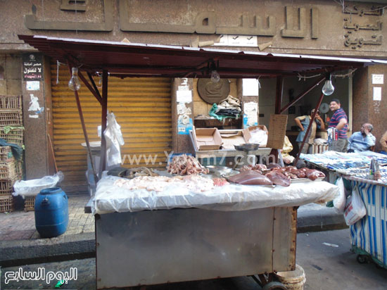 	كشك يبيع اللحوم وركود فى حركة بيع والشراء -اليوم السابع -5 -2015