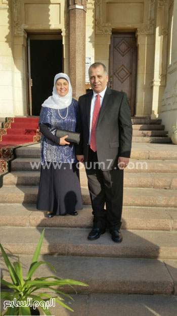 اللواء محمد الكشكى مع زوجته  -اليوم السابع -5 -2015