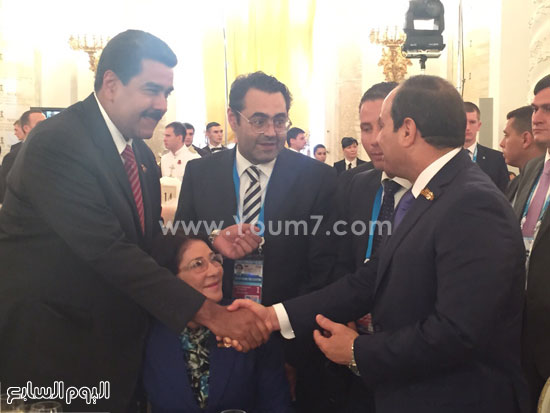 الرئيس مع رئيس فنزويلا نيكولاس مادورو -اليوم السابع -5 -2015