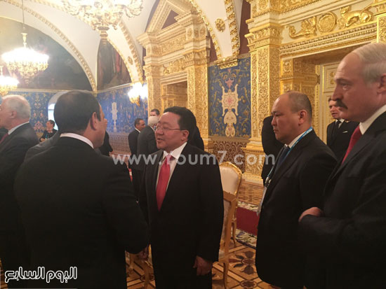 الرئيس مع رئيس منغوليا تشاغين البجدورج -اليوم السابع -5 -2015