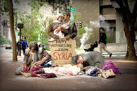 فنانة تقدم معاناة الشعب السورى فى شوارع فرانسيسكو (6)