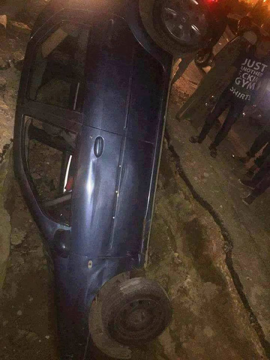 سقوط-سيارة-فى-حفرة-بالشيخ-زايد--(1)