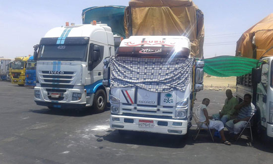 سيارات الشحن متوقفة بميناء ضبا السعودى (7)