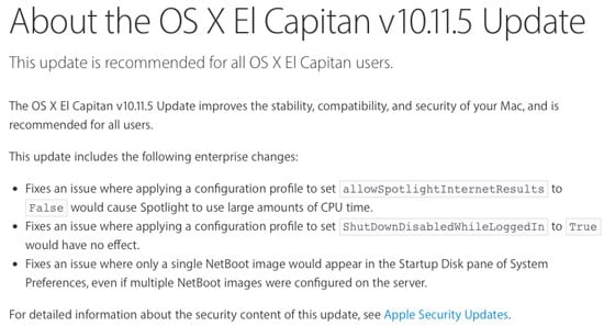 أبل تطلق تحديثًا لنظام التشغيل OS X